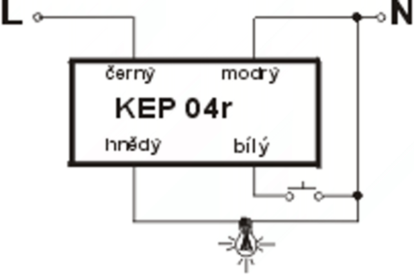 Časový spínač KEP04 R, časový spínač , schéma